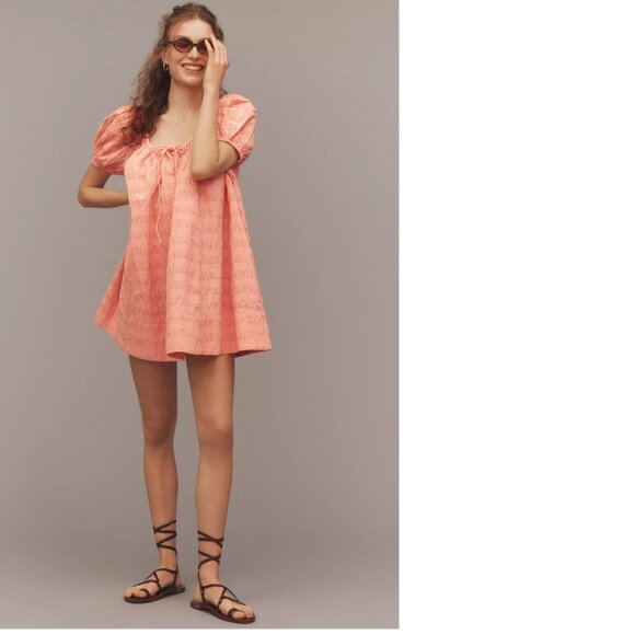 Anthropologie Maeve Scoop-Neck Mini Swing Dress size S red color new nwt - Picture 3 of 7